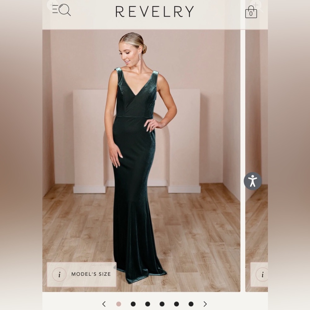 Revelry Dakota Dress - Emerald/Velvet/Size 12